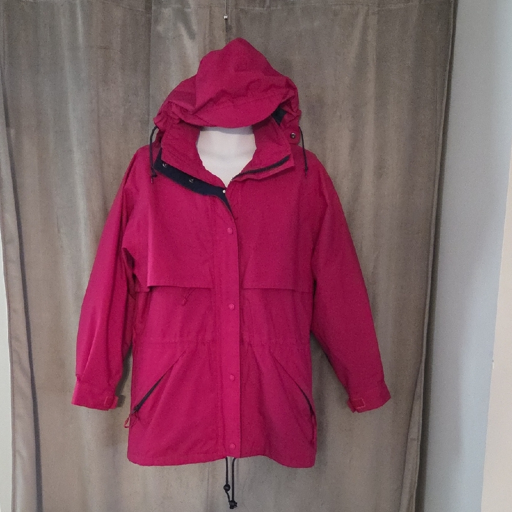 Eddie Bauer Hot Pink Size Large Women's Jacket with Black Trim